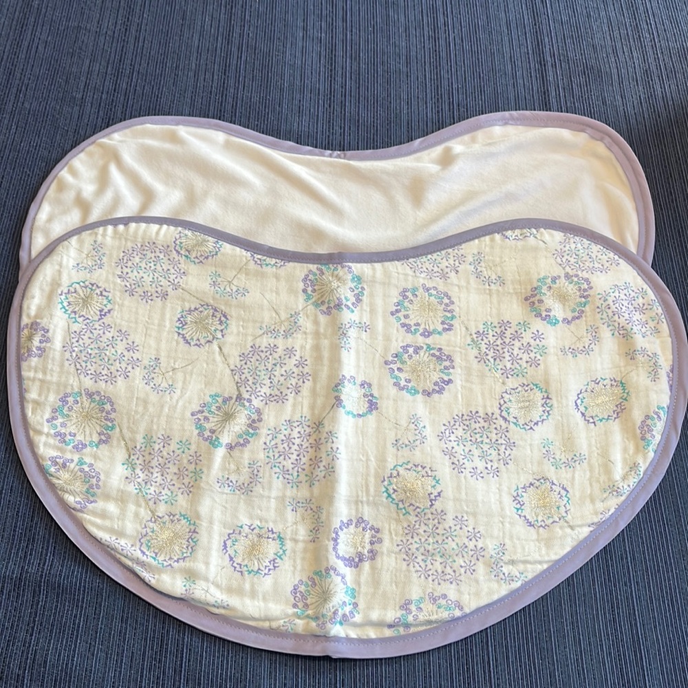 Purple floral large baby burp cloth